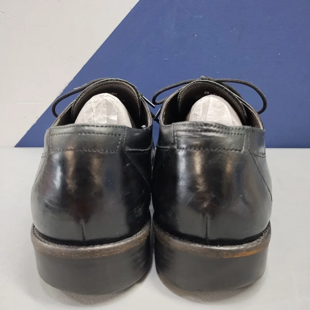Johnston & Murphy Oxford Dress Shoes Mens Size 9M Black Leather Cap Toe Lace Up